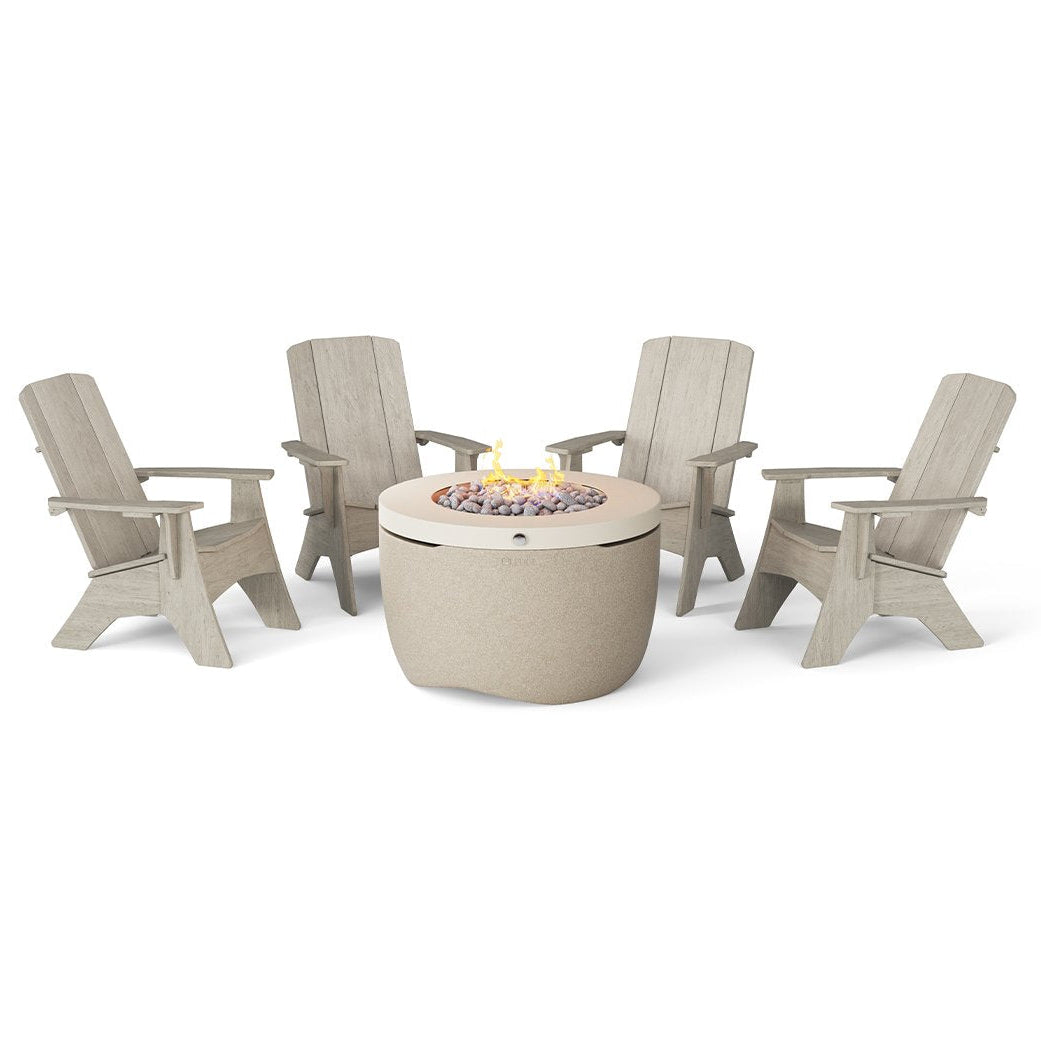 LEDGE Mainstay Adirondack and Legacy Halo Firepit 5- or 7-Piece Ensemble