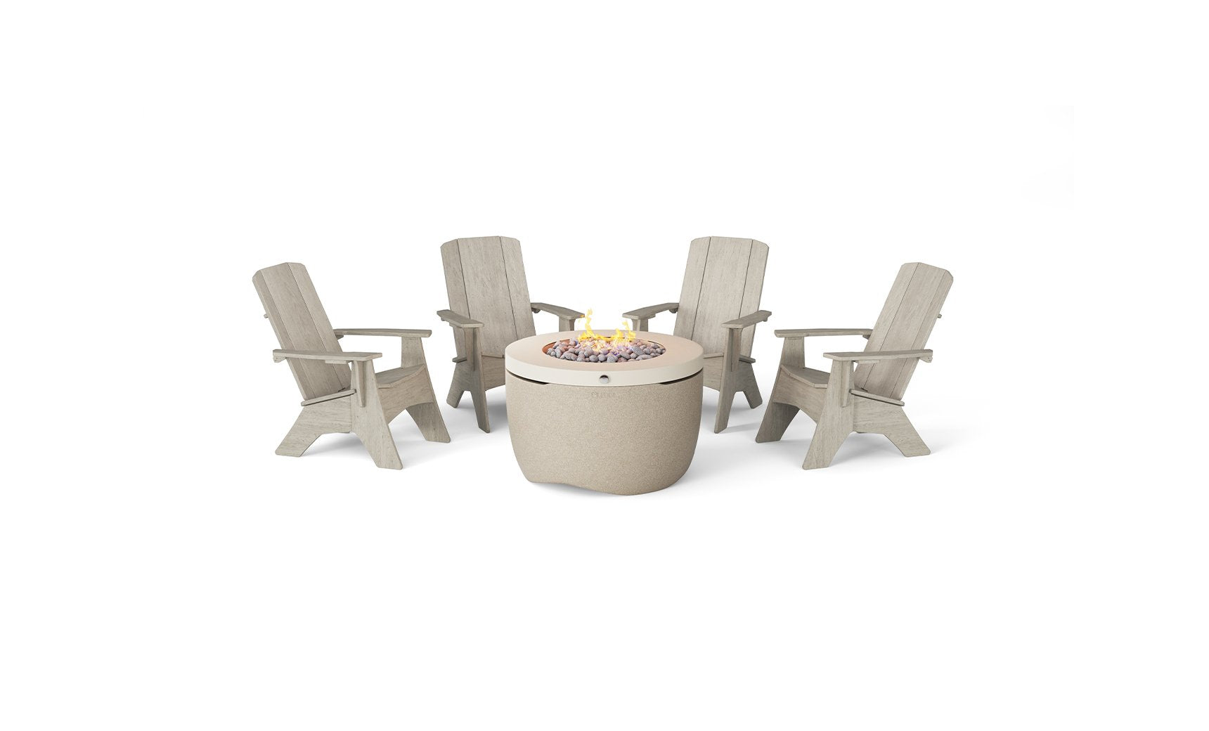 LEDGE Mainstay Adirondack and Legacy Halo Firepit 5-Piece Ensemble