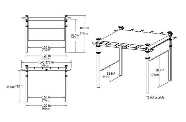 Vita 10'x10' Malibu Canopy Pergola