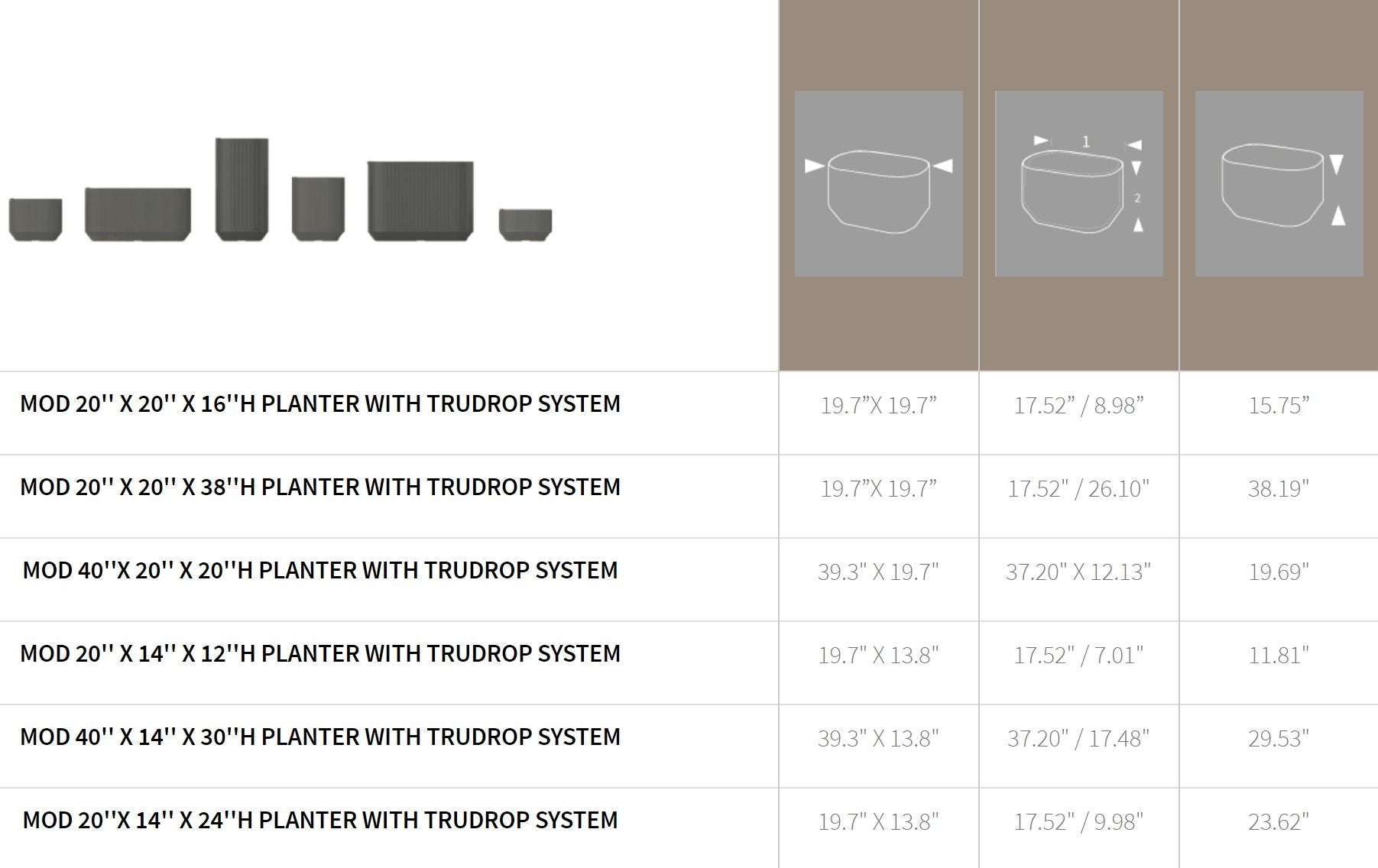 Mod Self-Watering Planter 40 inch Tall