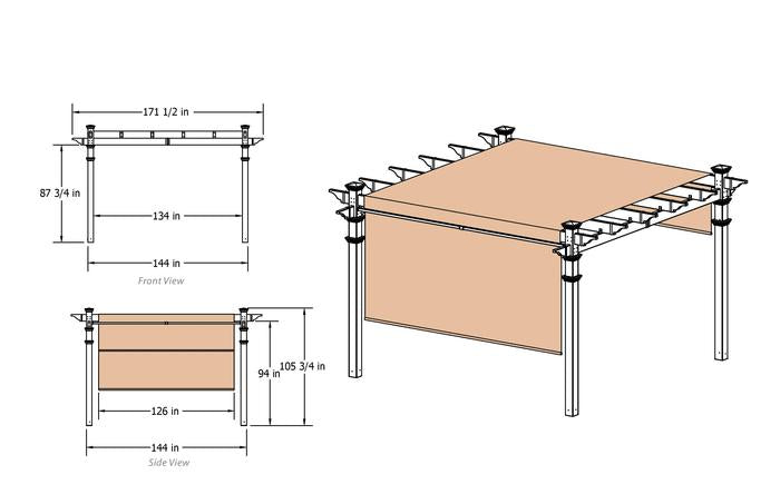 Vita 12'x12' Monterey Canopy Pergola