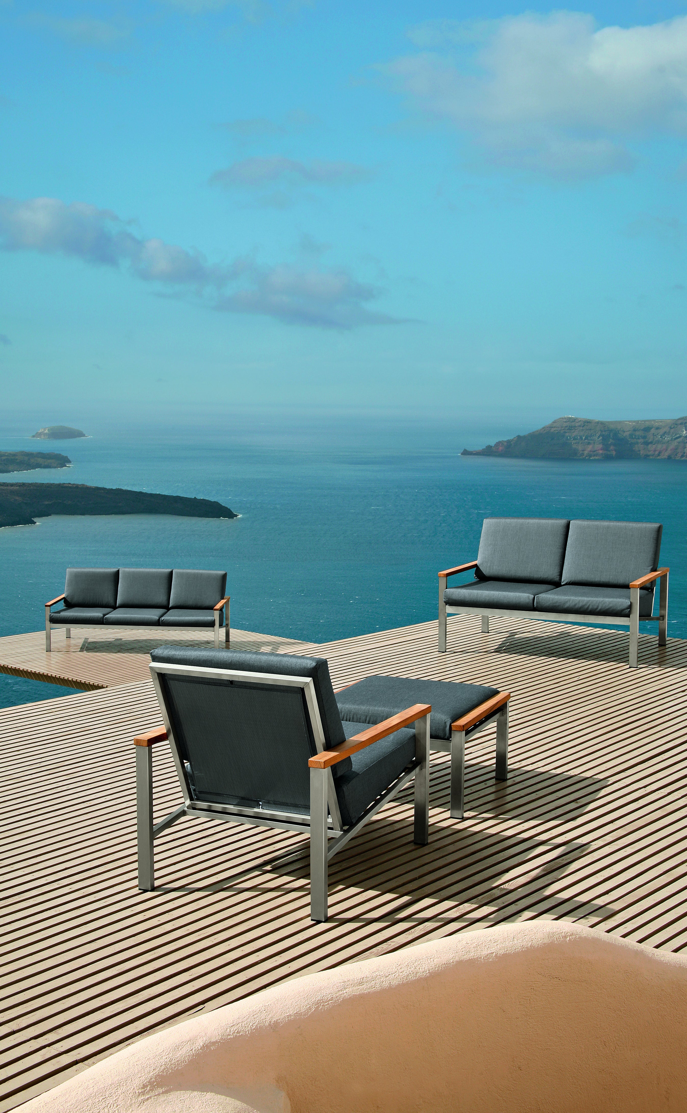 Barlow Tyrie Equinox Stainless Steel and Teak Deep Seating Armchair