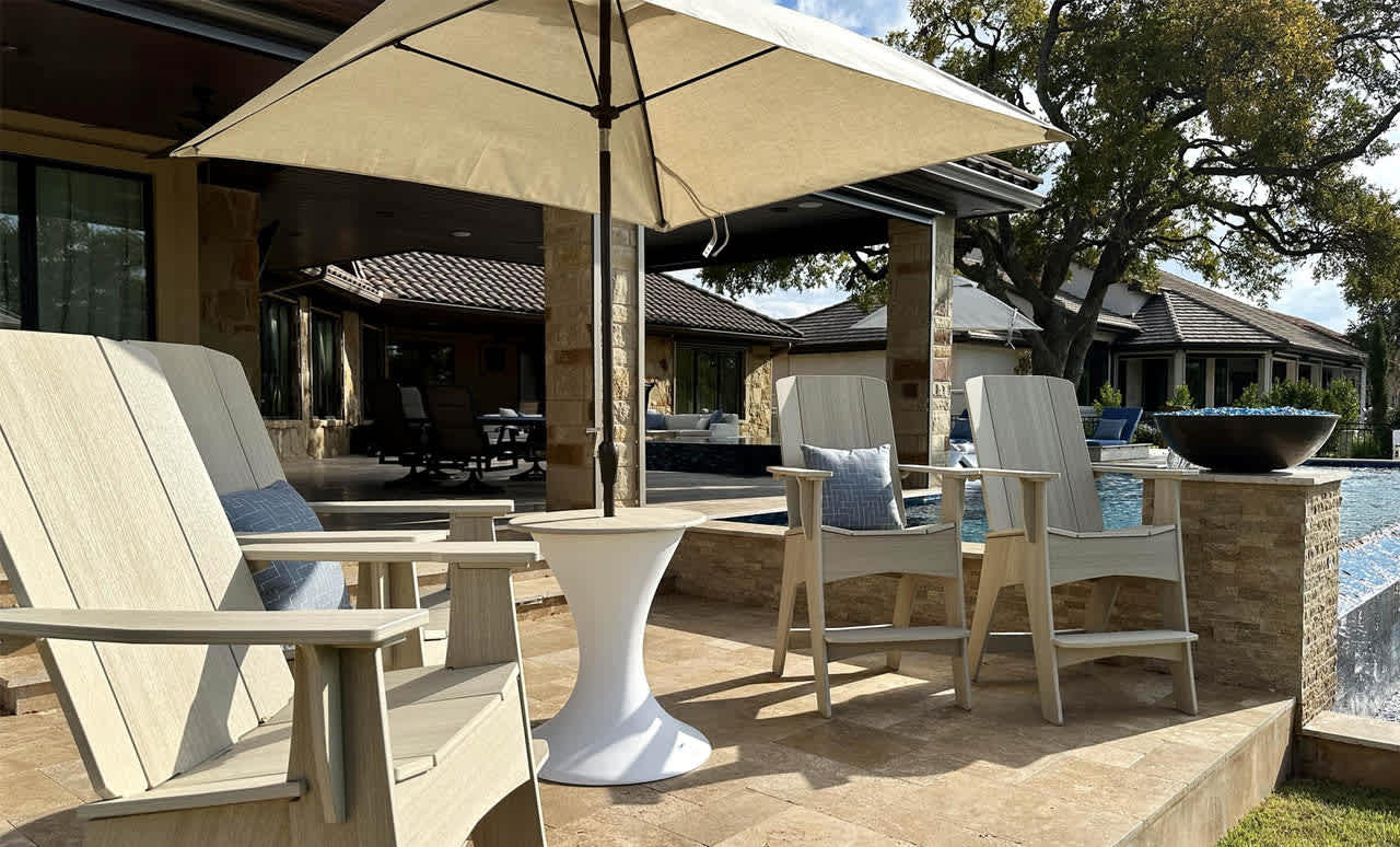 Ledge 6.5' Square Crank Auto Tilt Essential Fiberglass Umbrella