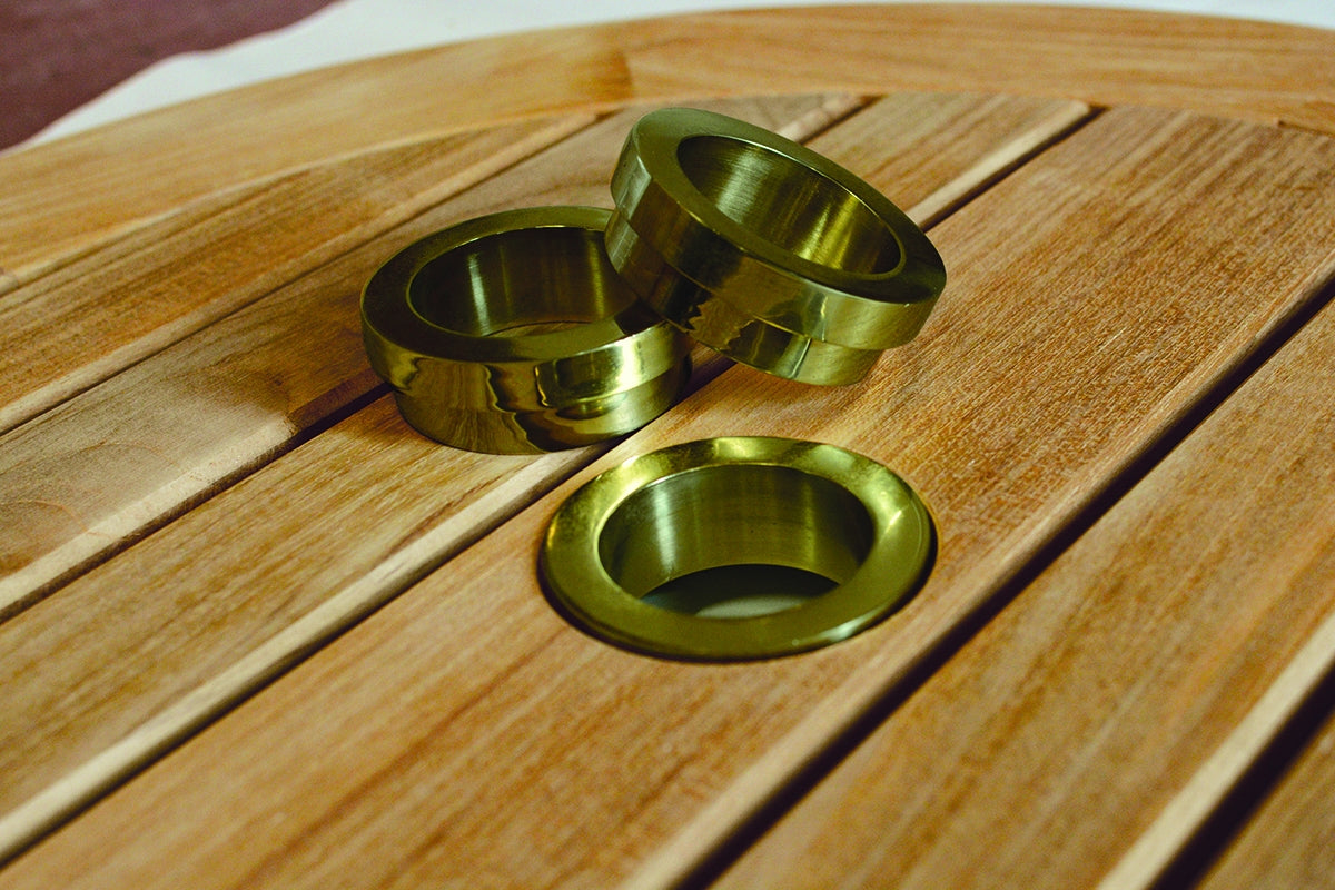 brass patio table umbrella ring Kingsley Bate Table Umbrella Hole Reducer Ring