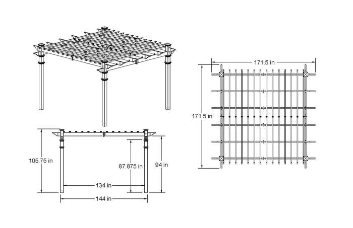 Vita 12'x12' Regency Pergola