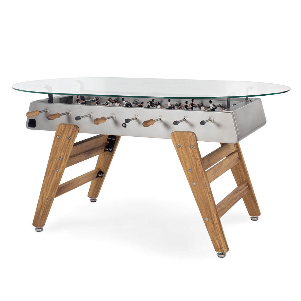 RS3 Wood Foosball Dining Table - Stainless Steel Inox