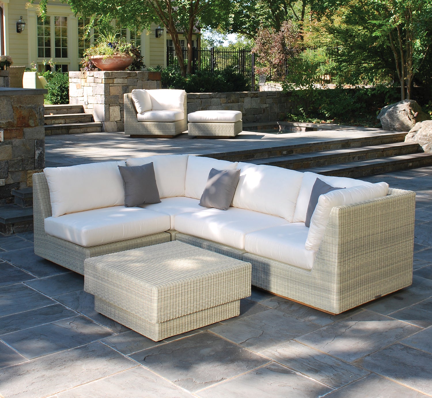 Kingsley Bate Westport Wicker Sectional - Corner Chair - Thumbnail 4