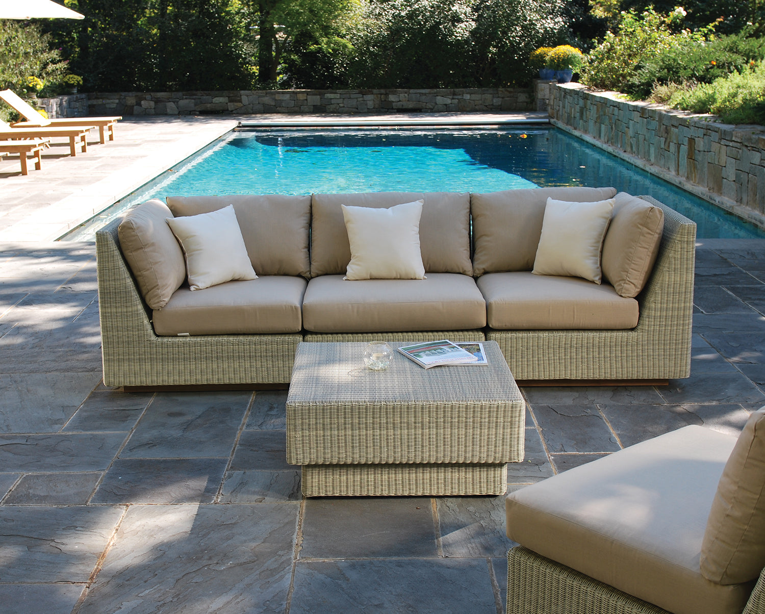 Kingsley Bate Westport Wicker 32" Square Coffee Table - Thumbnail 2