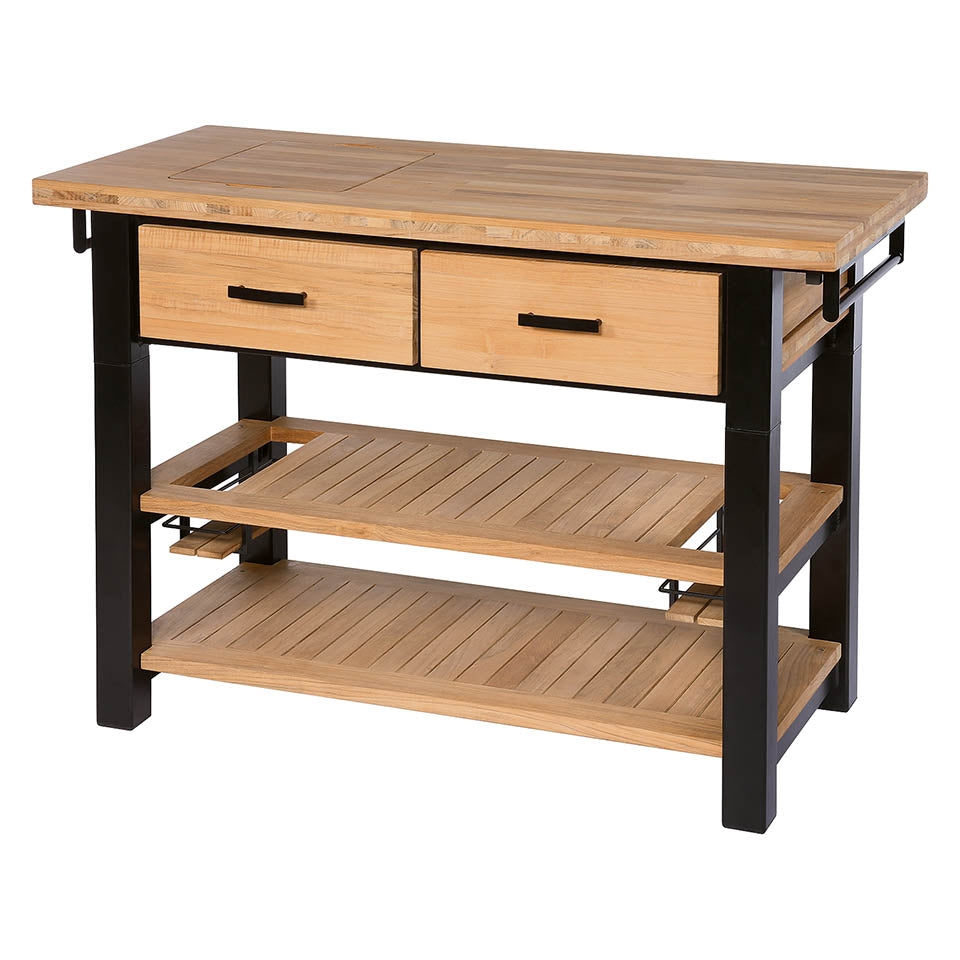 Barlow Tyrie Titan Teak and Aluminum Serving Table - Thumbnail 3