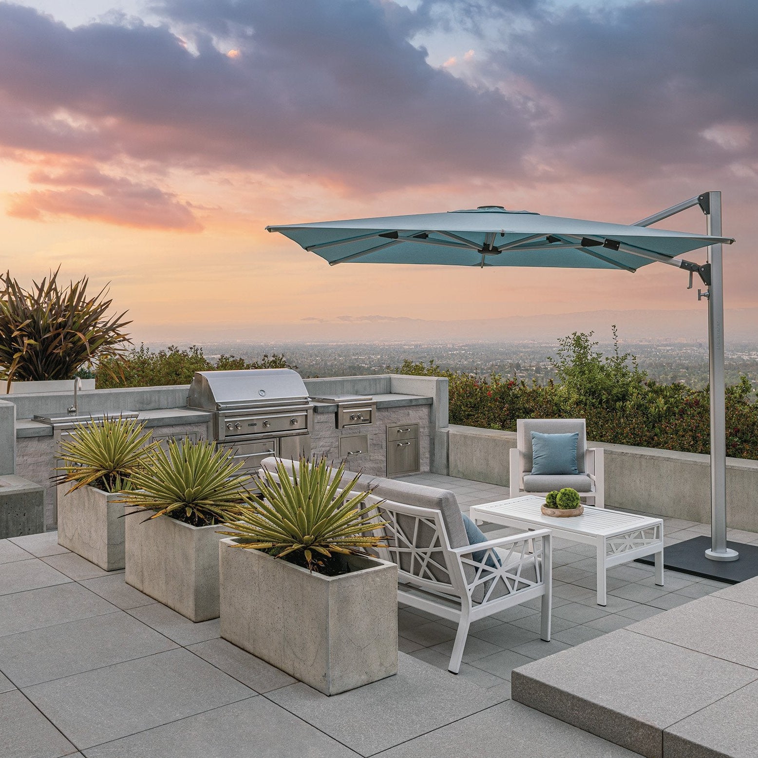 Shademaker Solaris 10' Square Sidepost Umbrella