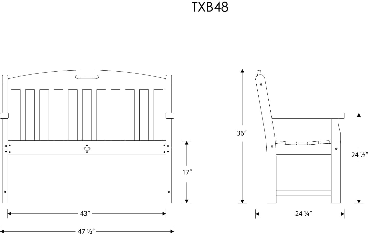 Trex® Outdoor Furniture™ Yacht Club 48" Bench